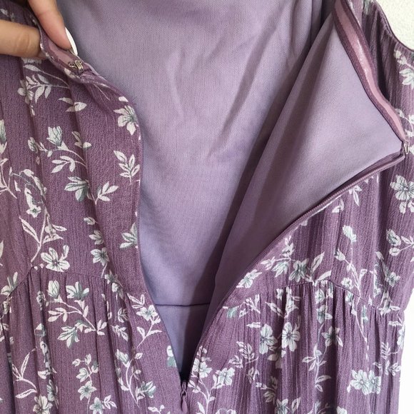 LOVERICHE Purple Floral Print Ruffle Mini Dress - Picture 5 of 9